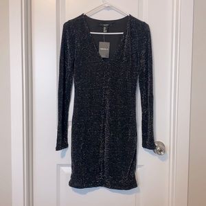 F21 Shimmery Long Sleeve Cocktail Dress